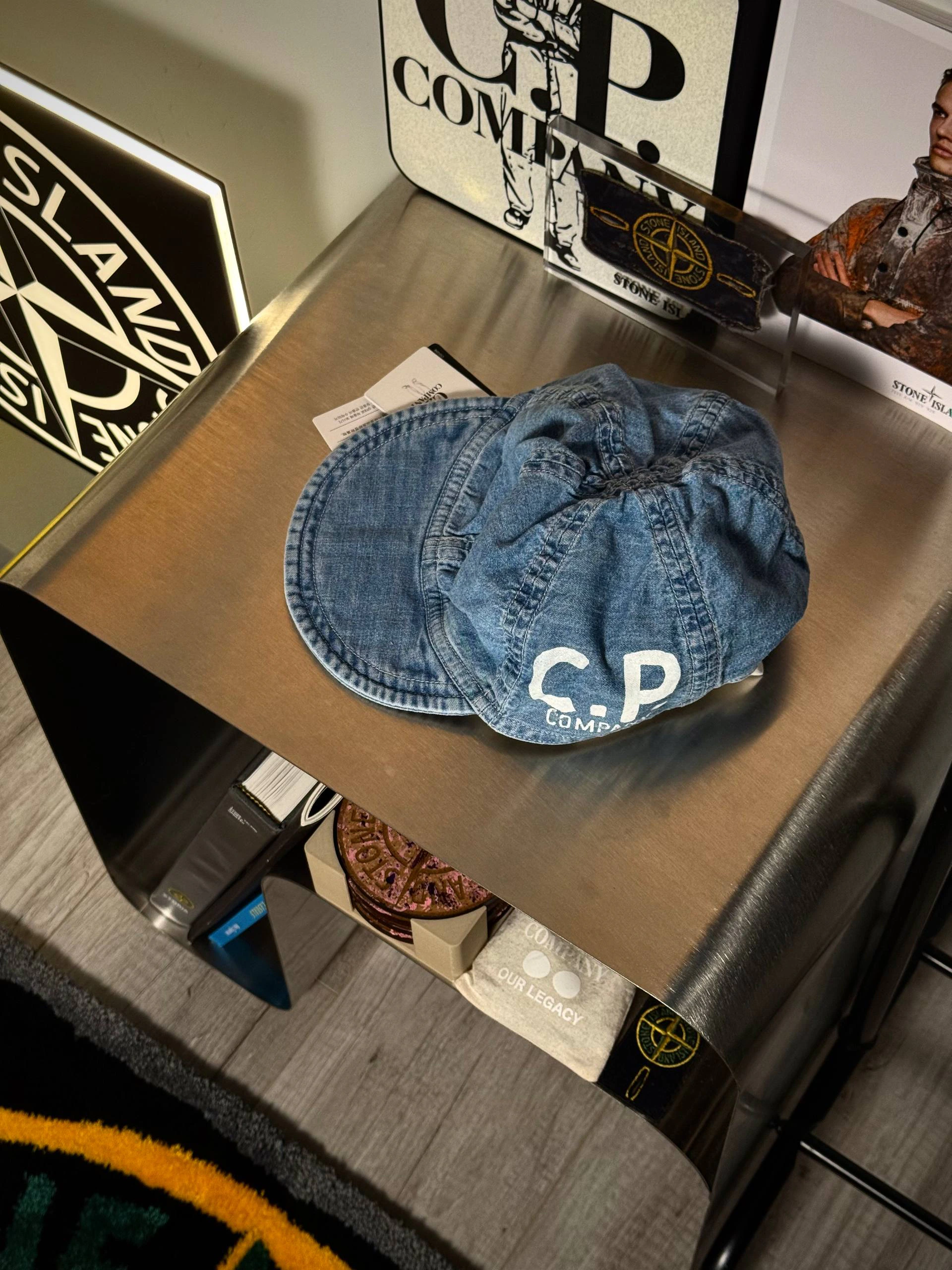 C.P. Company In Blu Denim Chambray Cap, фото 2