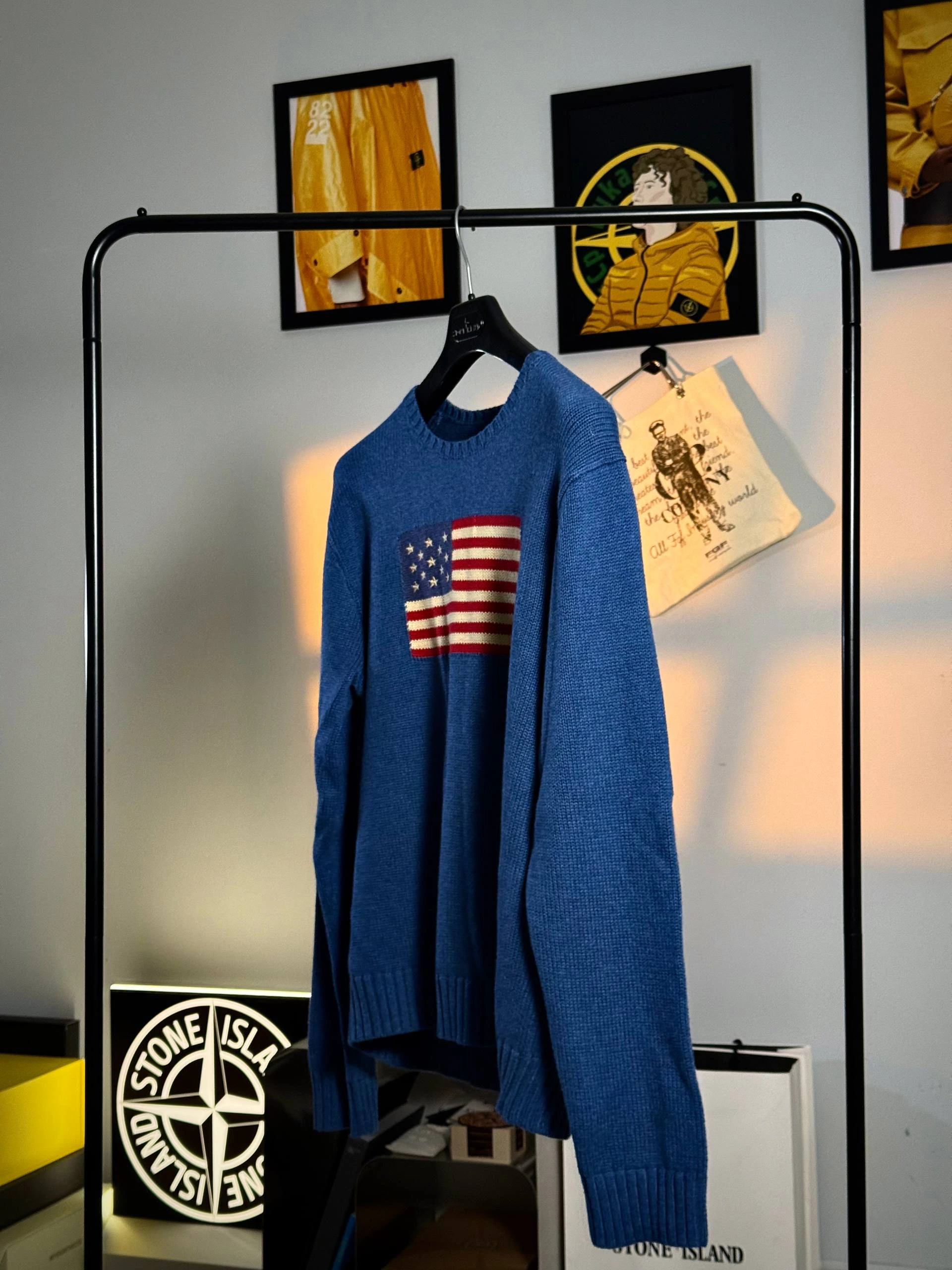 Polo Ralph Lauren Blue American Flag Wool Jumper, фото 2
